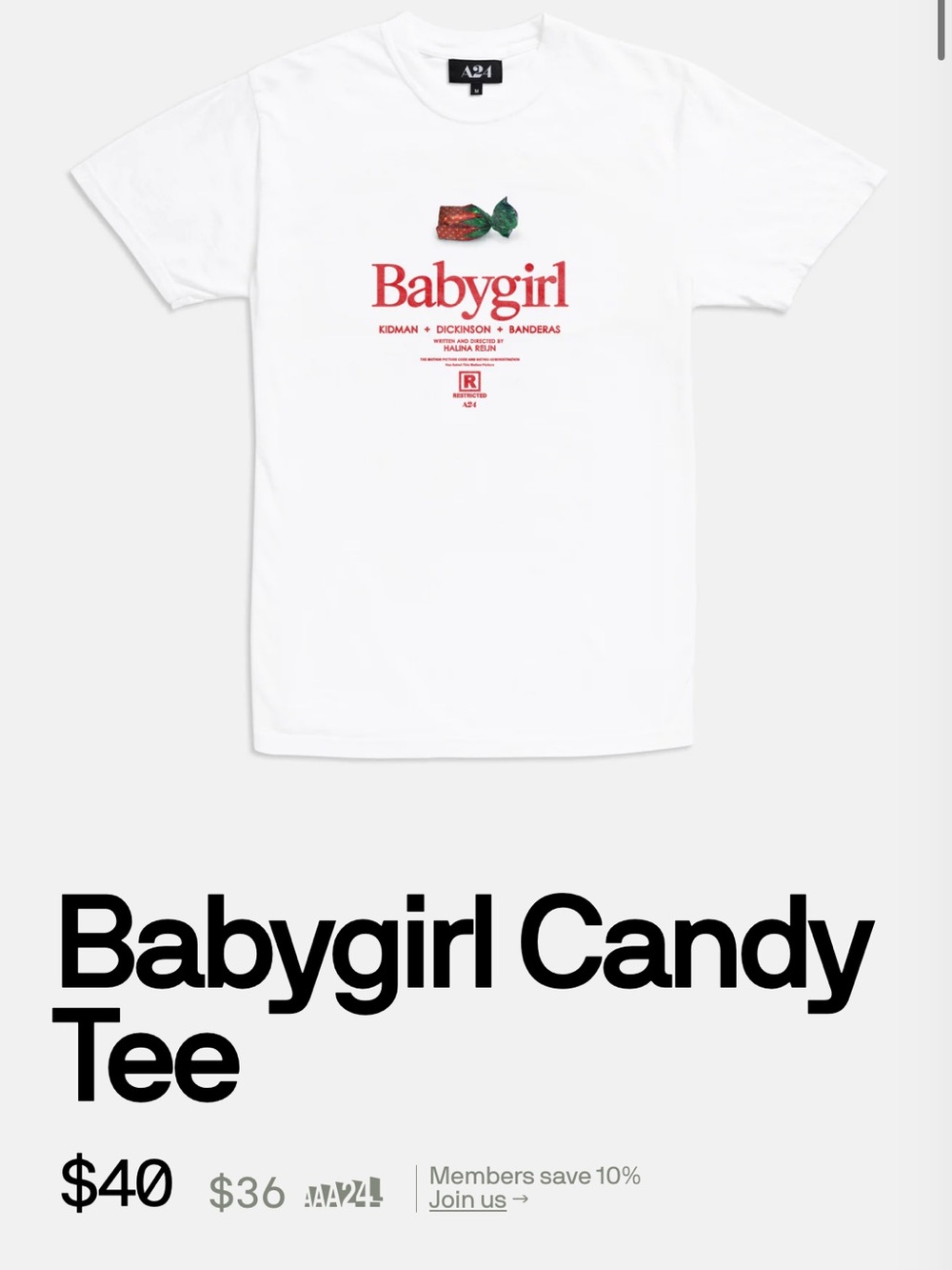 A24 Babygirl Candy Tee